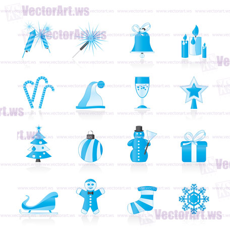 Christmas and new year icons - vector icon set