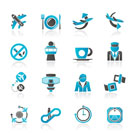 Aircraft,  airport and Plane Icons - vector icon set