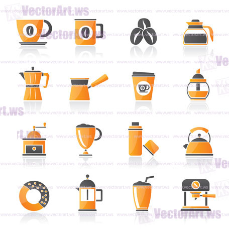 different types of coffee industry icons- vector icon set
