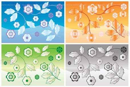 different color flower background  - vector illustration