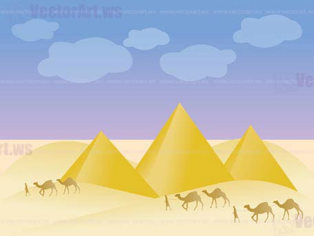 Egypt and pyramid landscape - vector illustration