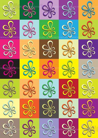 different colors flower icons background - vector illustration