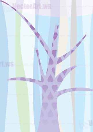 beautiful tree landscape background  - vector illustration