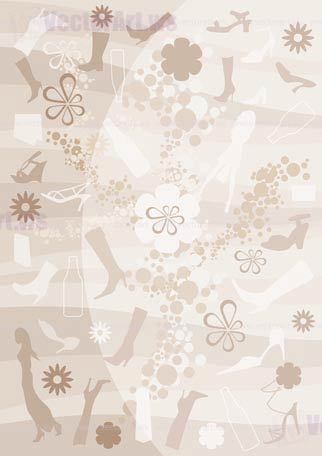 Fashion, bottle and floral background - vector illustration