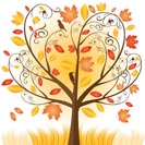 Beautiful autumn tree with fall Leafs - vector illustration