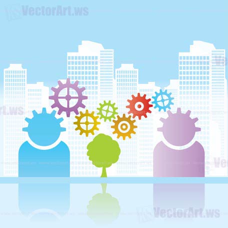 Business, urban and environment background - vector illustration