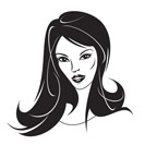 Modern girl with a new hairstyle - vector illustration