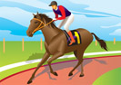 Jockey ride a brown horse - vector illustration