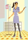 Nurse in medical consulting room - vector illustration