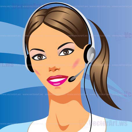 beautiful young woman with headphones - vector illustration