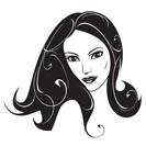 Abstract woman black and white portrait - vector illustration