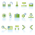 reflect security icons - vector icon set