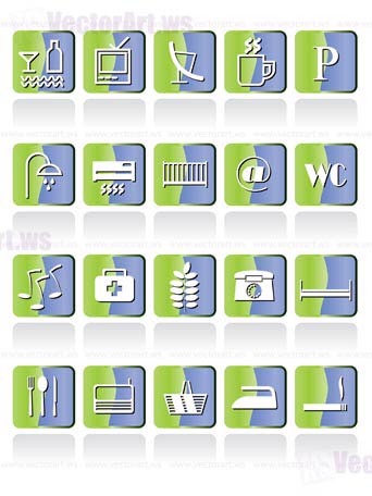 Hotel and Motel  Icons - vector icon set