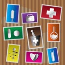 Medical and healtcare Icons - postage stamp - vector icon set