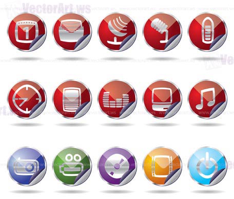 mobile phone icons  performance - vector icon set