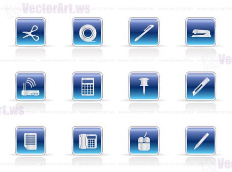business and Office Tools Icons - Vector icon set