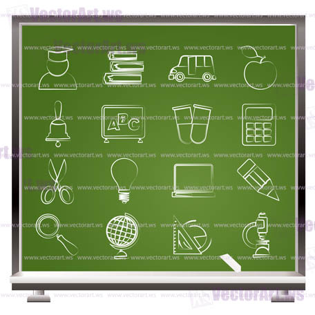 education and school icons - vector icon set