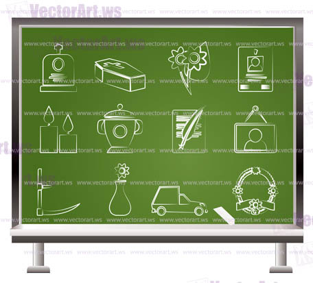 funeral and burial icons - vector icon set