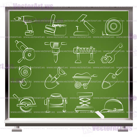 building and construction icons - vector icon set