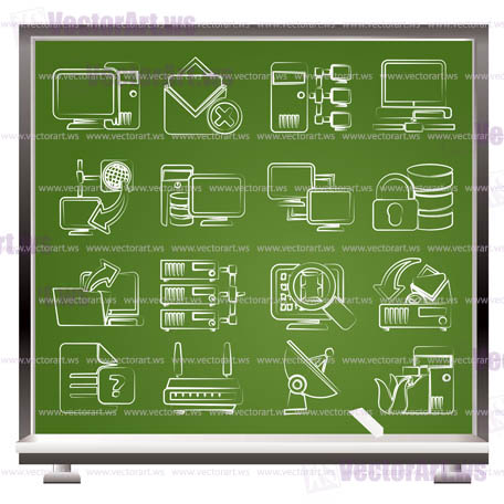 Computer Network and internet icons - vector icon set