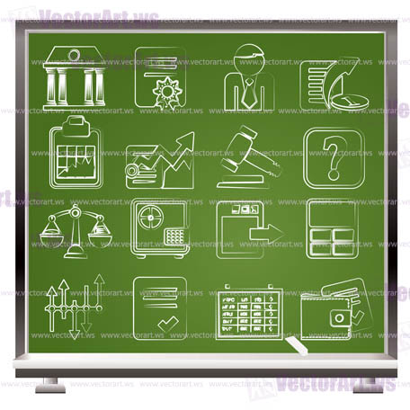 Stock exchange and finance icons - vector icon set