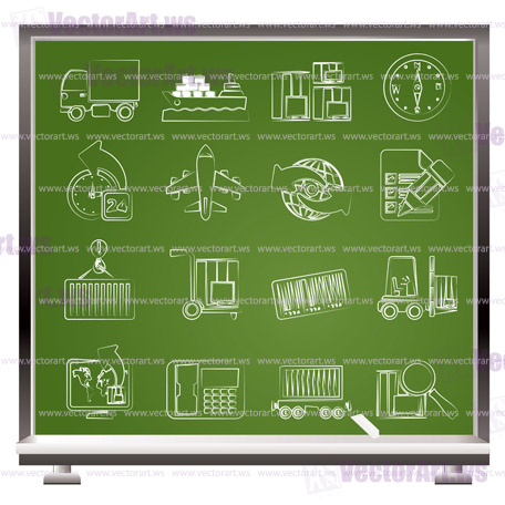 shipping and logistics icons - vector icon set