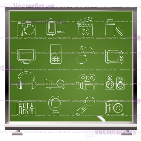 multimedia and technology icons - vector icon set