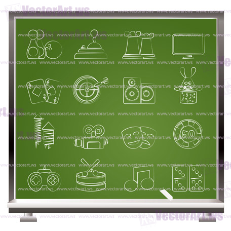 entertainment objects icons - vector icon set