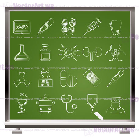 Healthcare, Medicine and hospital icons - vector icon set