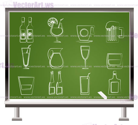 different kind of drink icons - vector icon set