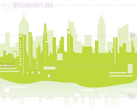 green city background  - Vector illustration