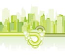 green city background  - Vector illustration