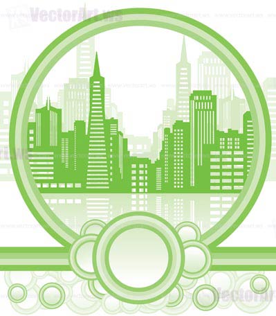 green city background  - Vector illustration