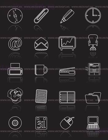 Simple Office tools icons - vector icon set 2