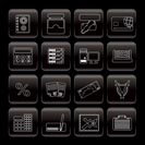 bank, business, finance and office icons - vector icon set