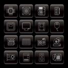 Line Computer  Performance and Equipment Icons - Vector Icon Set