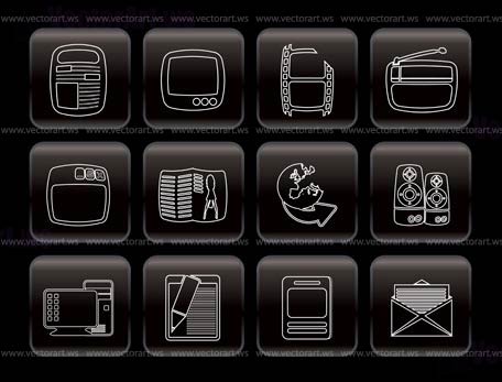 Simple Media icons - Vector Icon Set