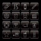 Line Cinema and Movie Icons - vector icon set