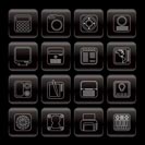 Hi-tech and technology equipment - vector icon set