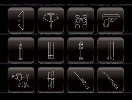 Hunting and arms Icons - Vector Icon Set