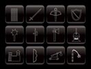 Medieval arms and objects icons - vector icon set