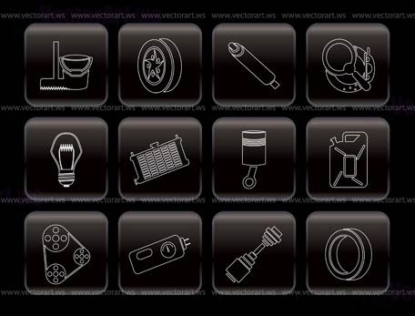Car Parts and Services icons - Vector Icon Set 2