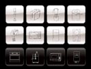 Kitchen and home equipment icons - vector icon set