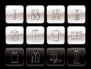 man fashion and clothes icons - vector icon set