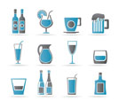 different kind of drink icons - vector icon set