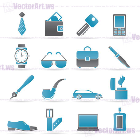 man Accessories icons and objects- vector illustration