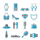 woman and female Accessories icons - vector illustration