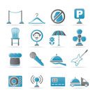 restaurant, cafe, bar and night club icons - vector icon set