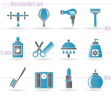 Personal care and cosmetics  icons - vector icon set