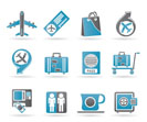 airport, travel and transportation icons 1 - vector icon set